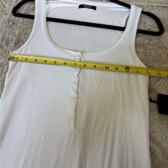 Michael Lauren Runner Tank Dress White Mini Ribbed Mini Casual M NWT $88 - Picture 10 of 11